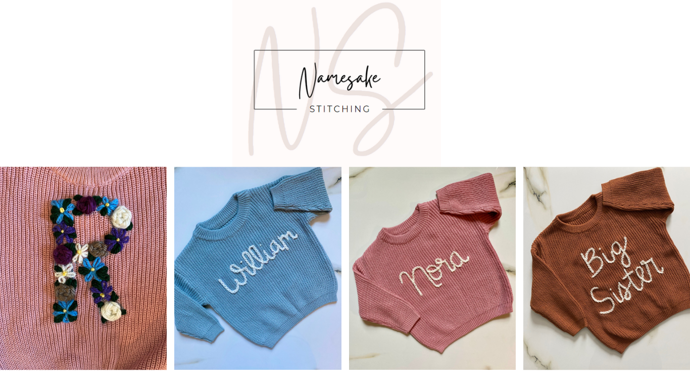 custom embroidered personalized baby name sweaters
